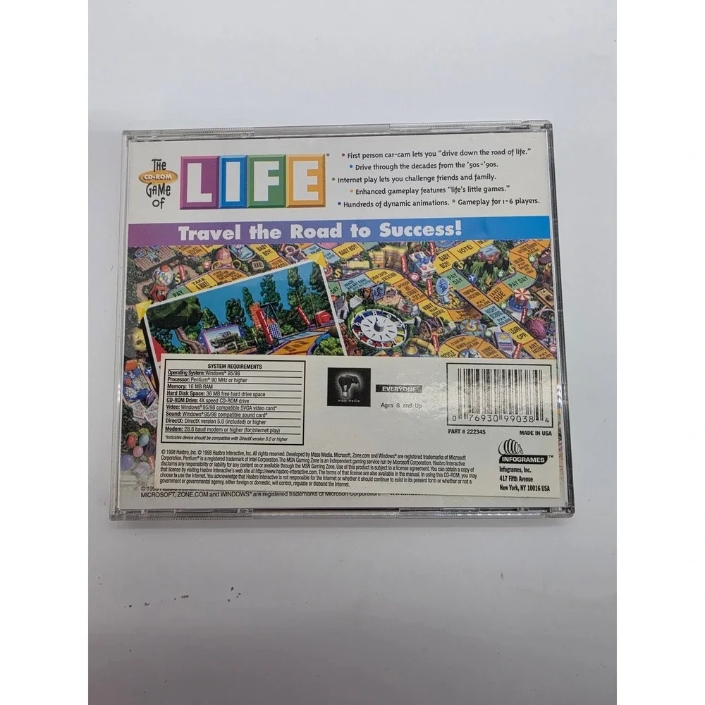 The Game of Life PC CD-ROM Hasbro Interactive 1998 Windows 95 98 Vintage Game